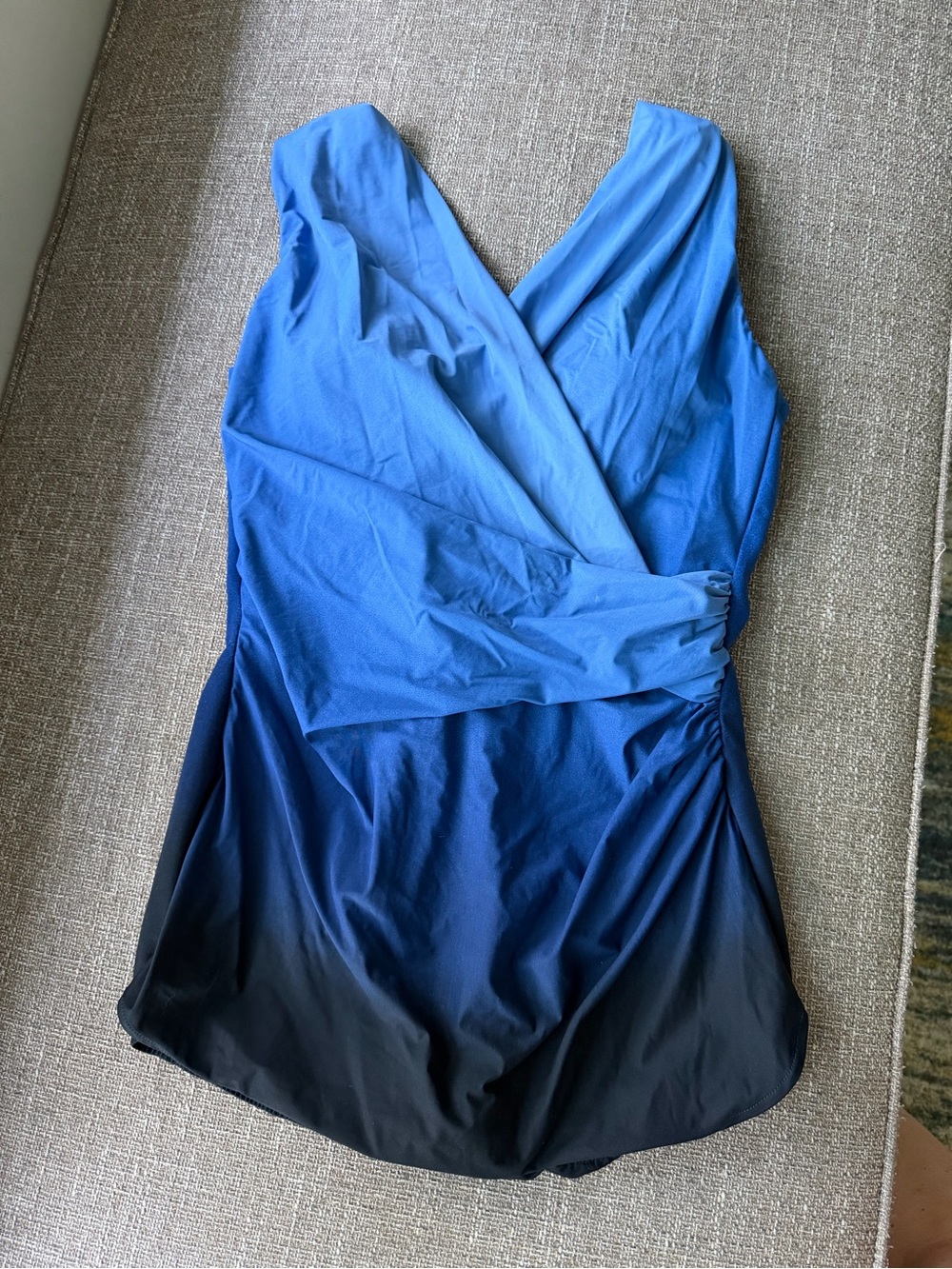 Lands' End Blue Ombre One-Piece Swimsuit